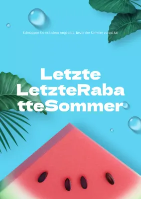 Werbung für einen Sommerschlussverkauf in trendigem Rot und Hellblau