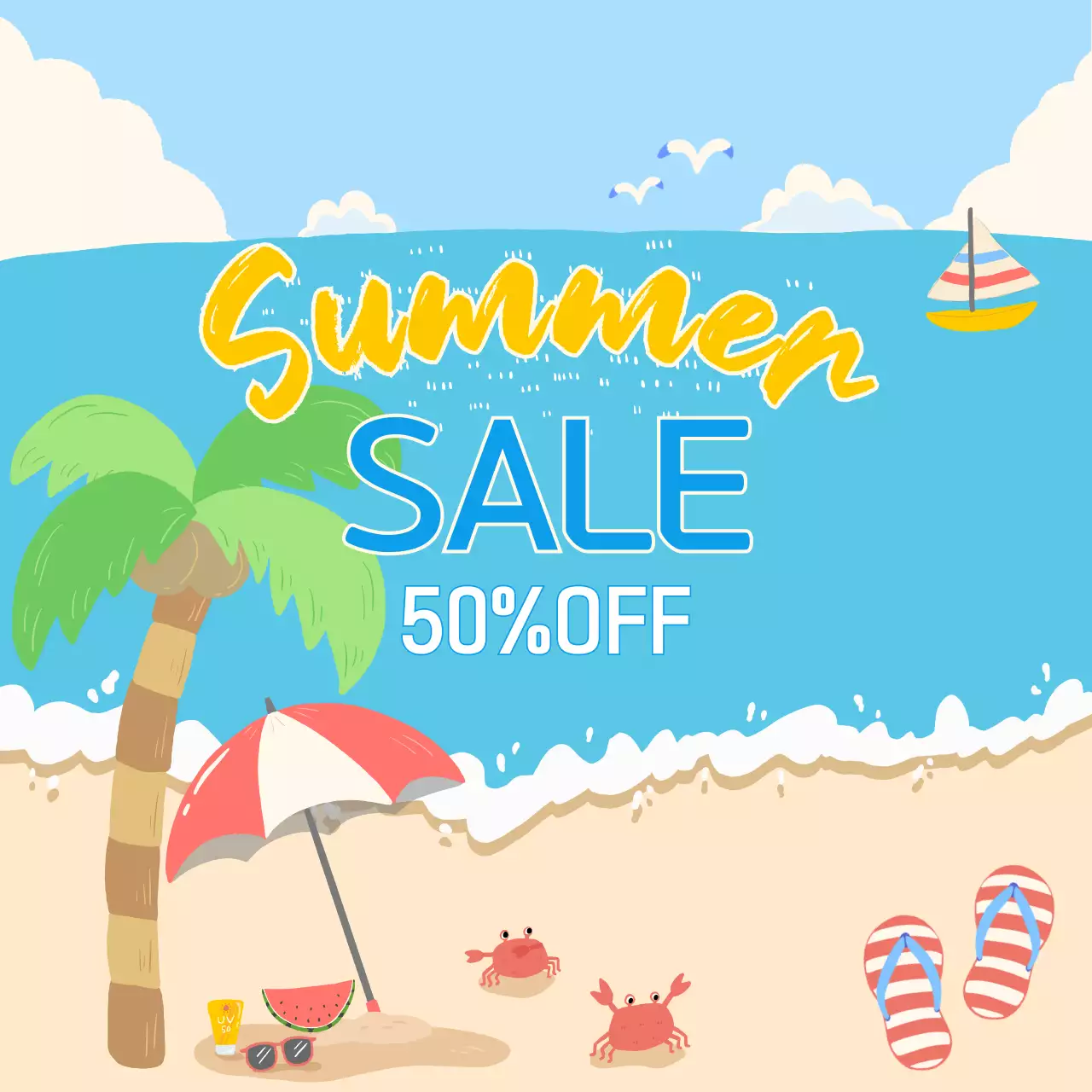 하늘색 여름 바다 푸른 하늘과 야자수 해변 밝은 배경