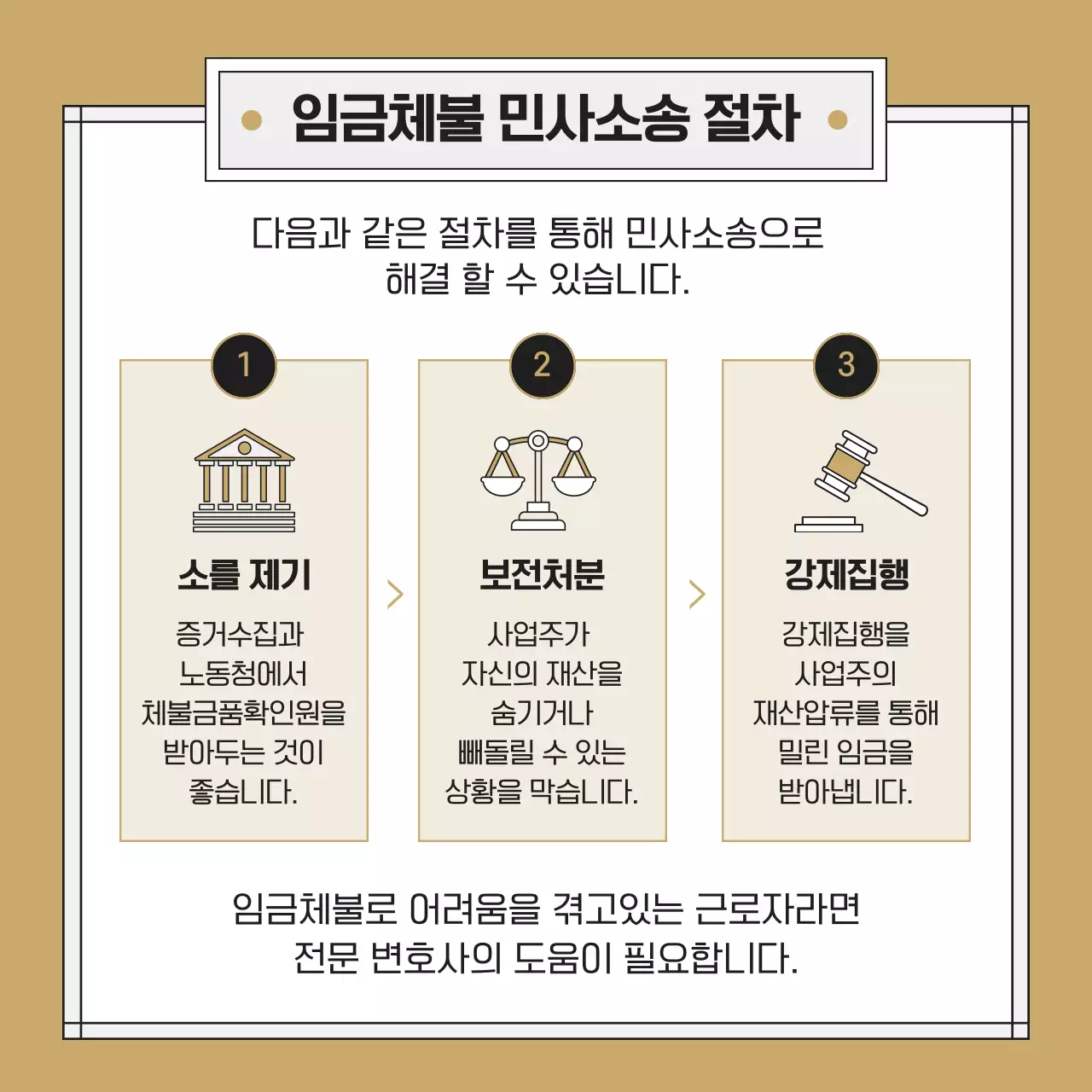 검정과 베이지의 고급스런 법무법인 로펌 홍보