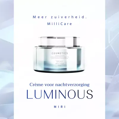 Blauw en zilver luxe huidverzorging cosmetica PR