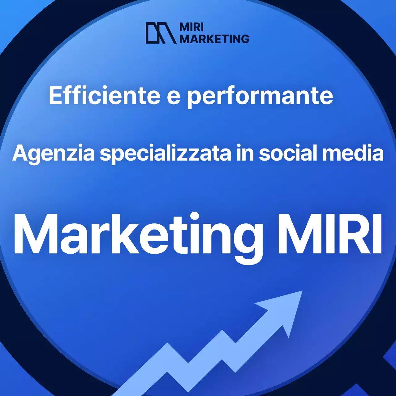 Semplice annuncio di marketing di un'agenzia di social media in blu