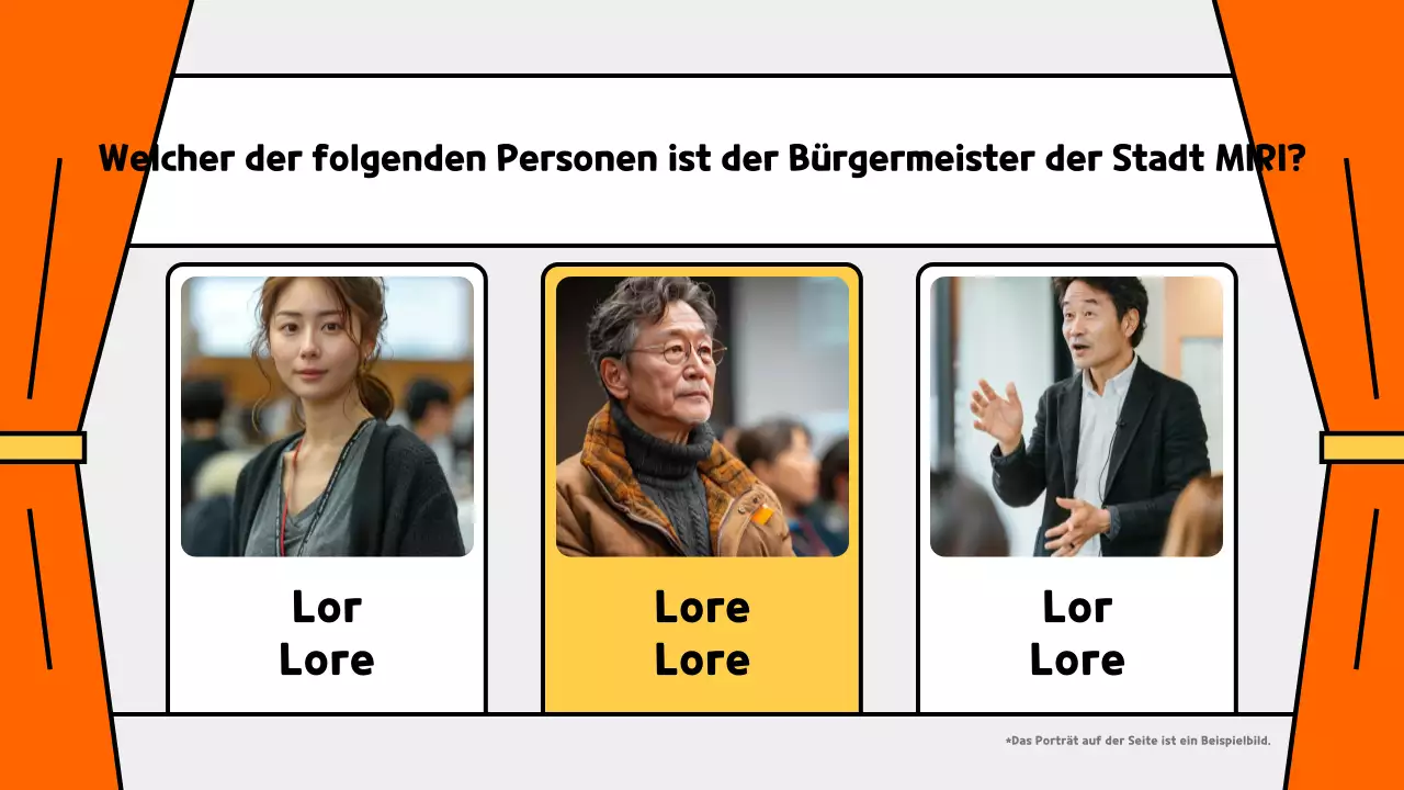 Werben Sie für ein süßes orangefarbenes Quiz