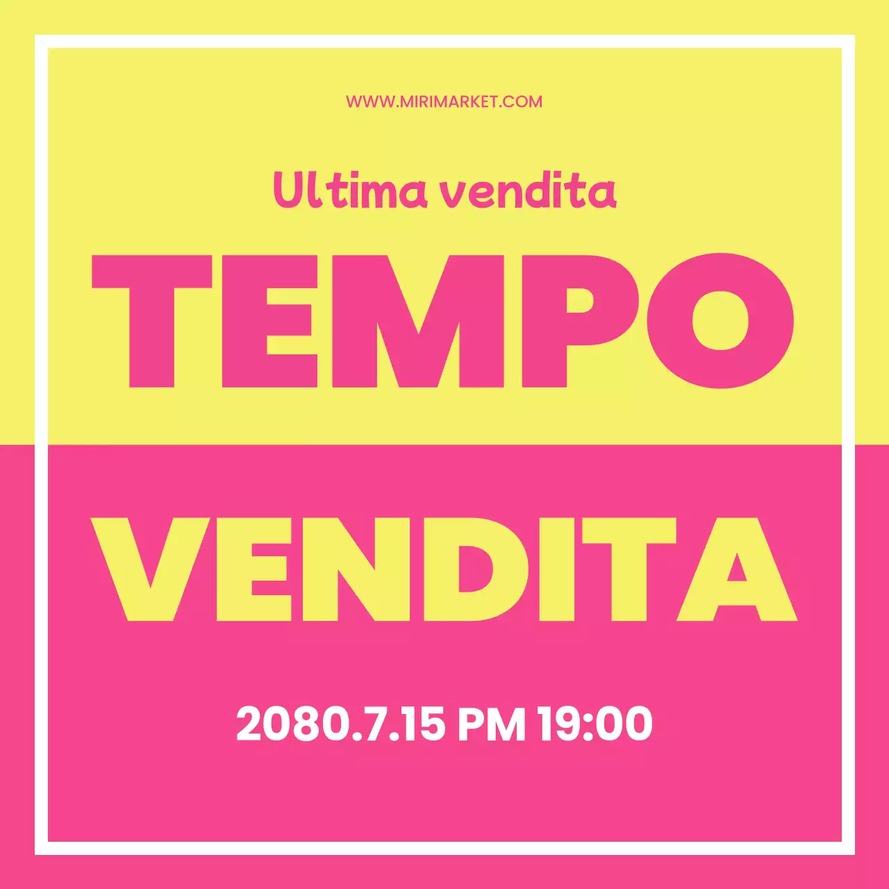 Annunci di sconto evidenziati con refusi gialli e rosa.