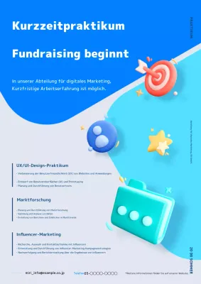 Einfache blaue und hellblaue Kurzzeit-Praktikumsplätze