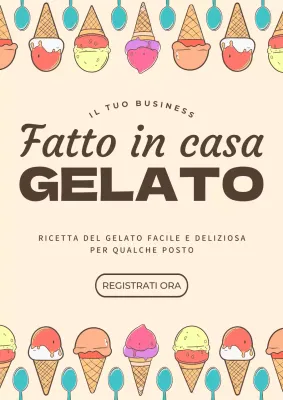 promozione gelato vintage homade grigio e marrone