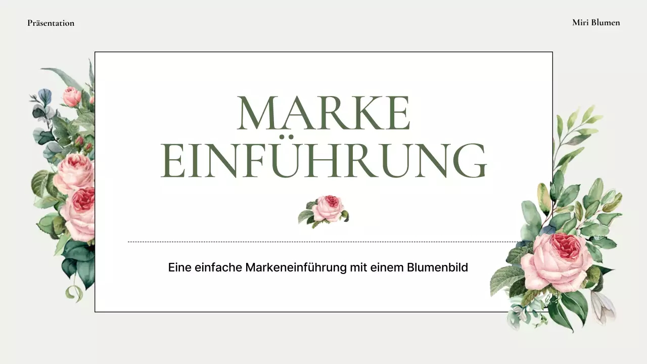 Eine einfache Markeneinführung mit grünen Rosen