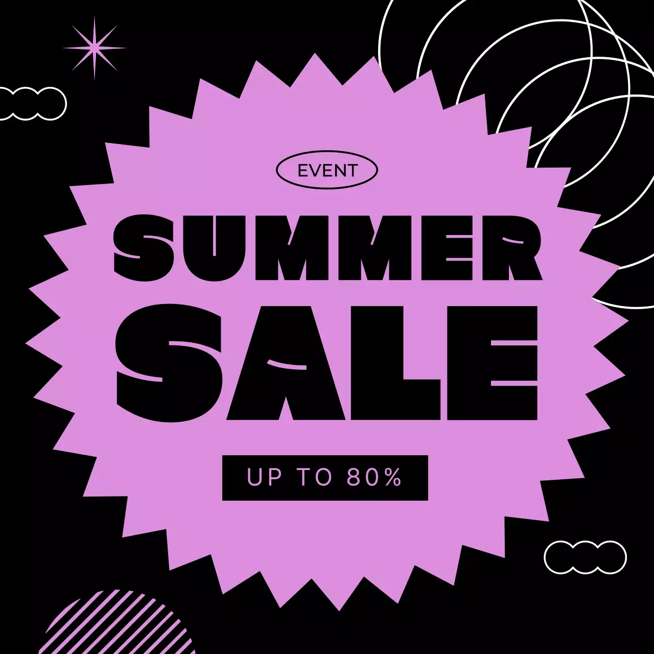 Promote a kitschy summer sale in black