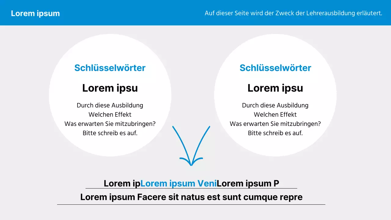 Ein einfaches blaues und graues Schulungsprogramm - Lehrplan