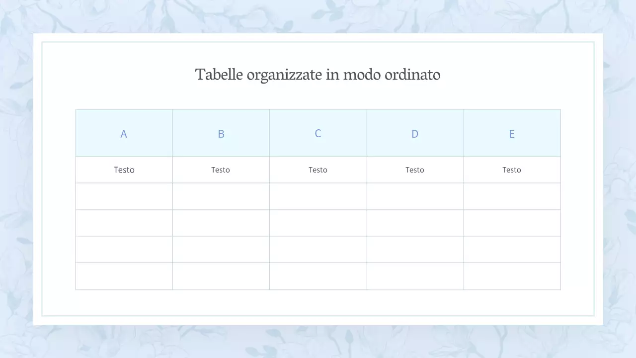 Una classica proposta floreale estiva in azzurro