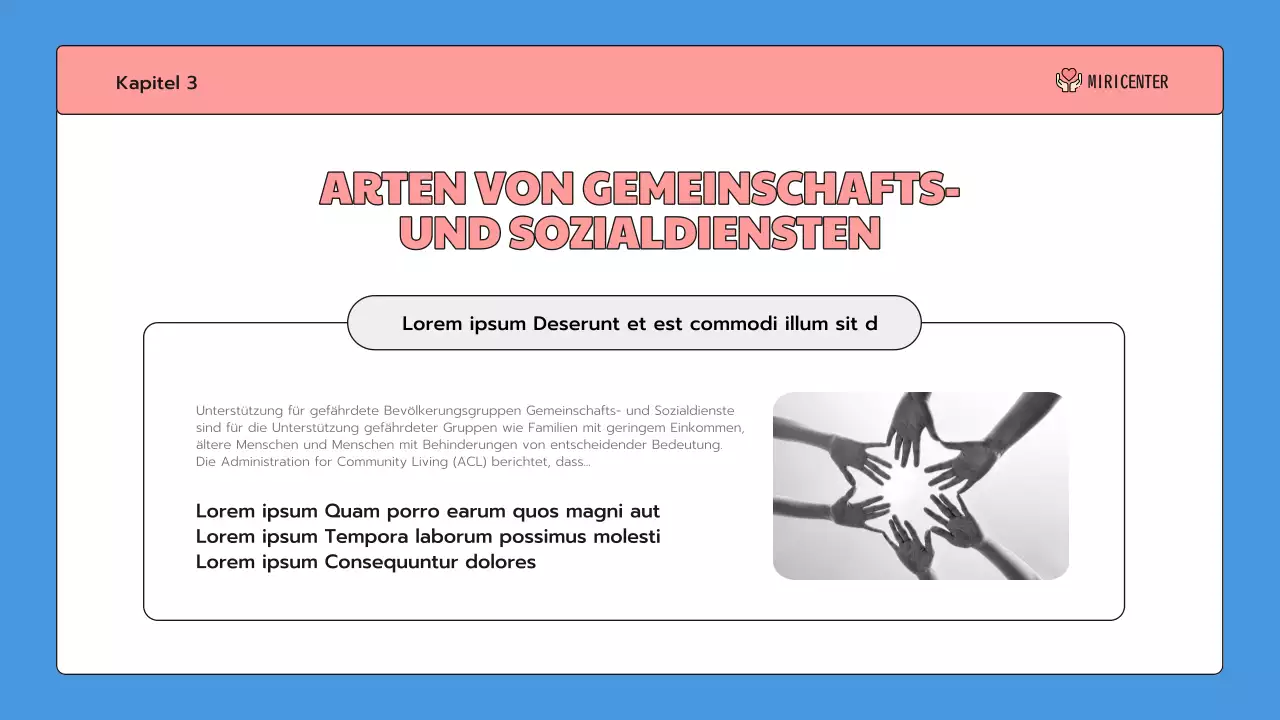 Eine niedliche blaue und rosafarbene Einführung in den Zivildienst