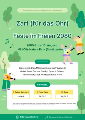 Werbung für ein schönes grünes und gelb-grünes Sommerfest.