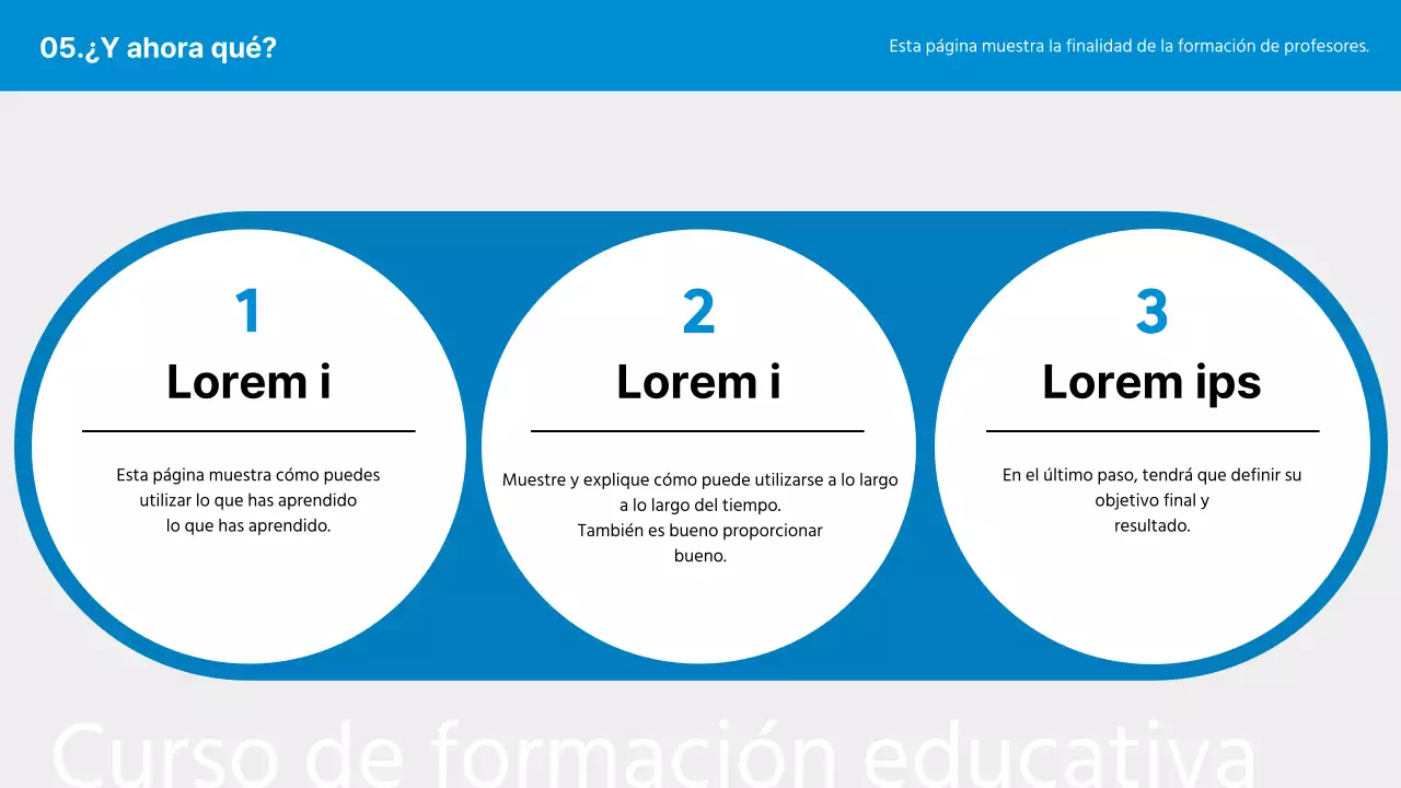 Un sencillo programa de formación azul y gris