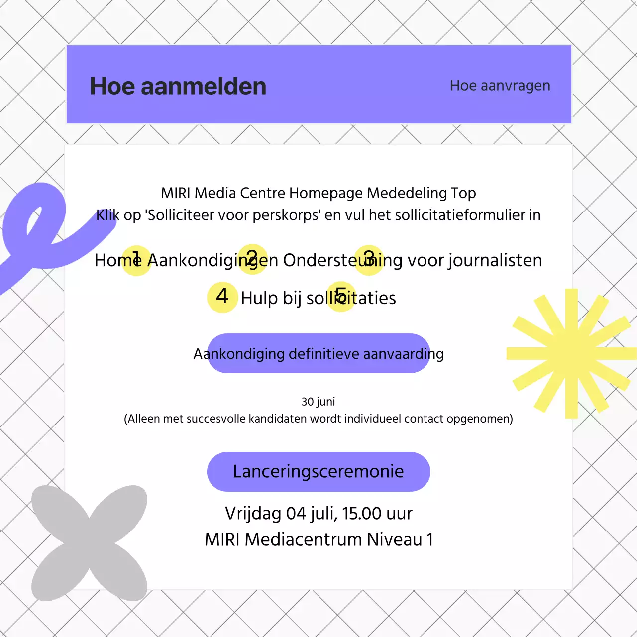 Een gids voor kitscherige studentenwerving in paars en geel