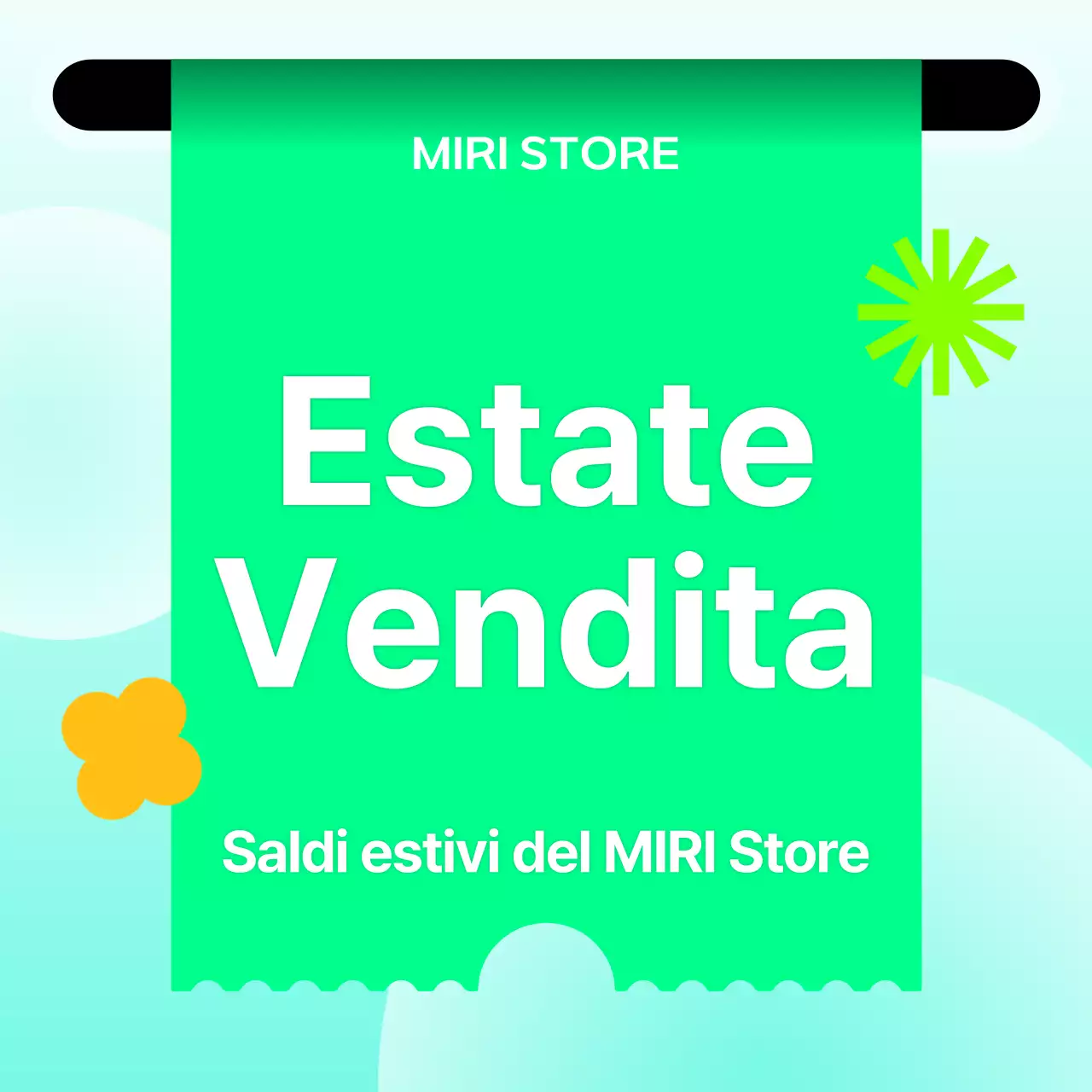 Promuovere una moderna vendita estiva in azzurro e chartreuse