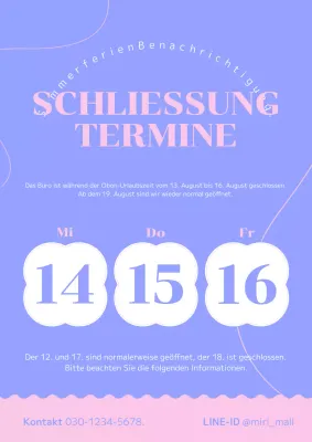 Ein niedliches Konzept Urlaub Hinweis in mauve und rosa