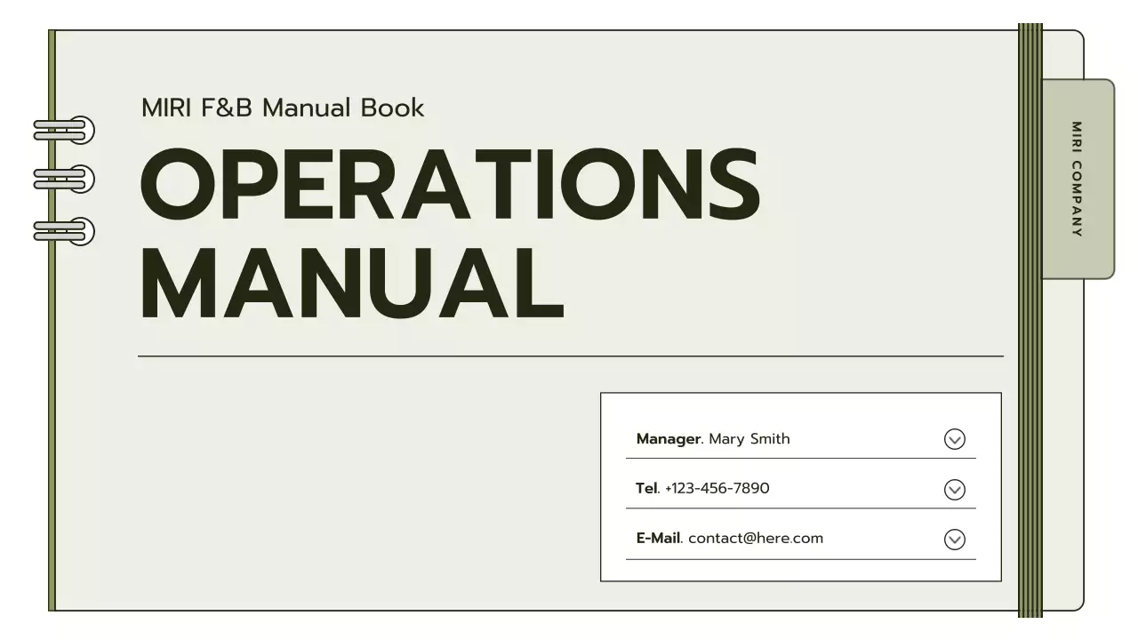 Beige Professional Operations Manual Presentation