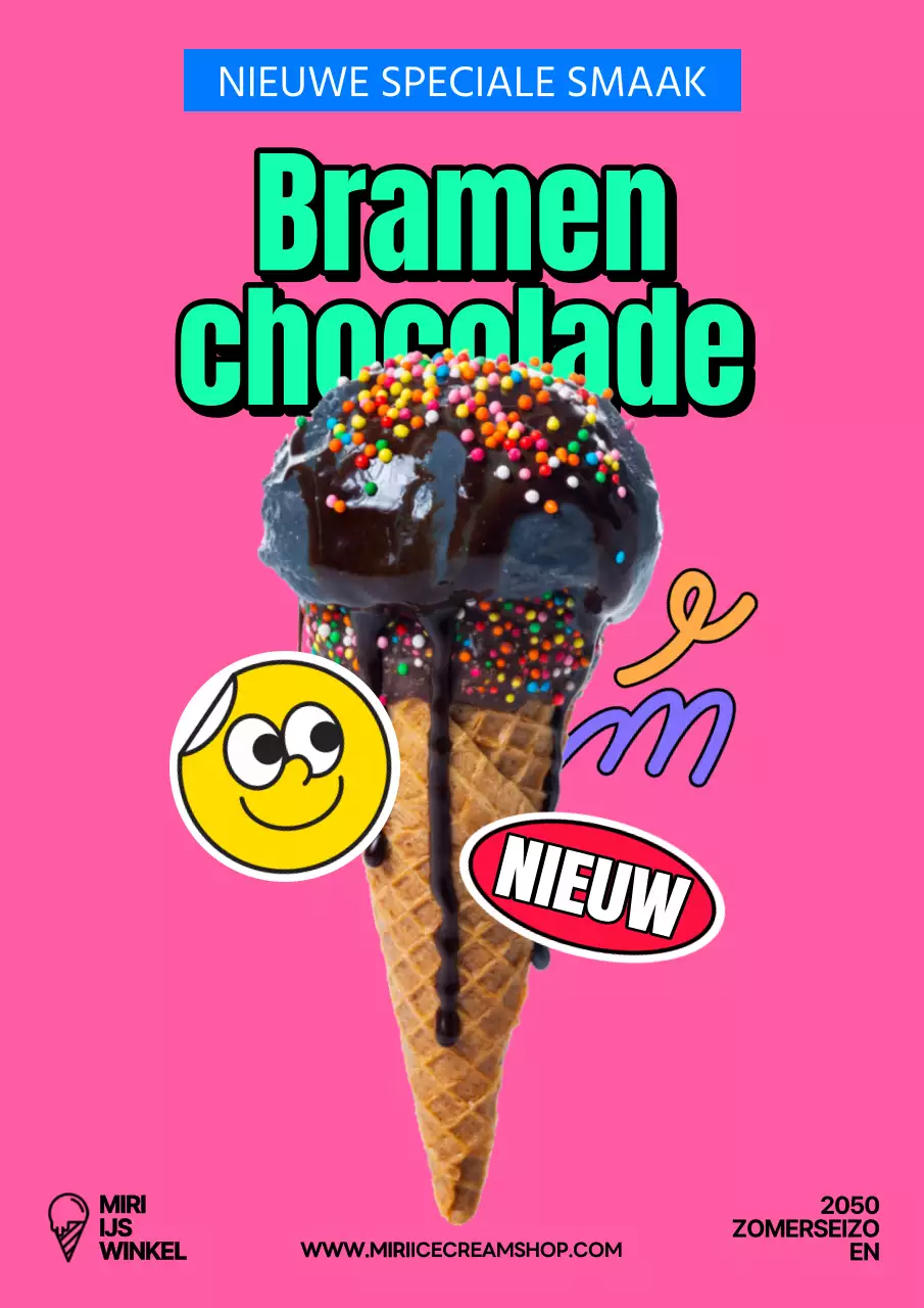 Roze en kitscherige ijspost