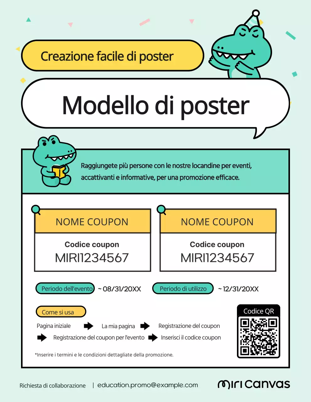 Promuovere un evento di vendita di menta e giallo