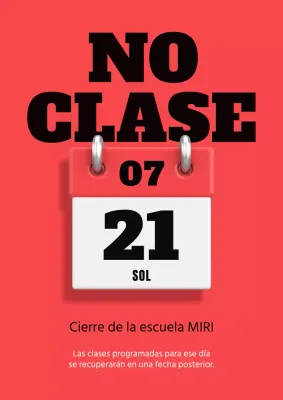 Un simple aviso de cierre de la escuela en rojo y negro
