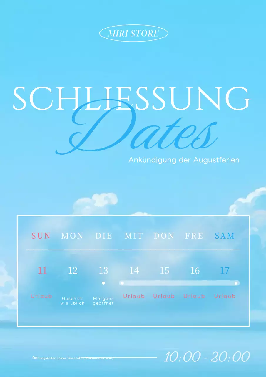 Ein frisches, einfaches Konzept für den Sommerurlaub in Hellblau