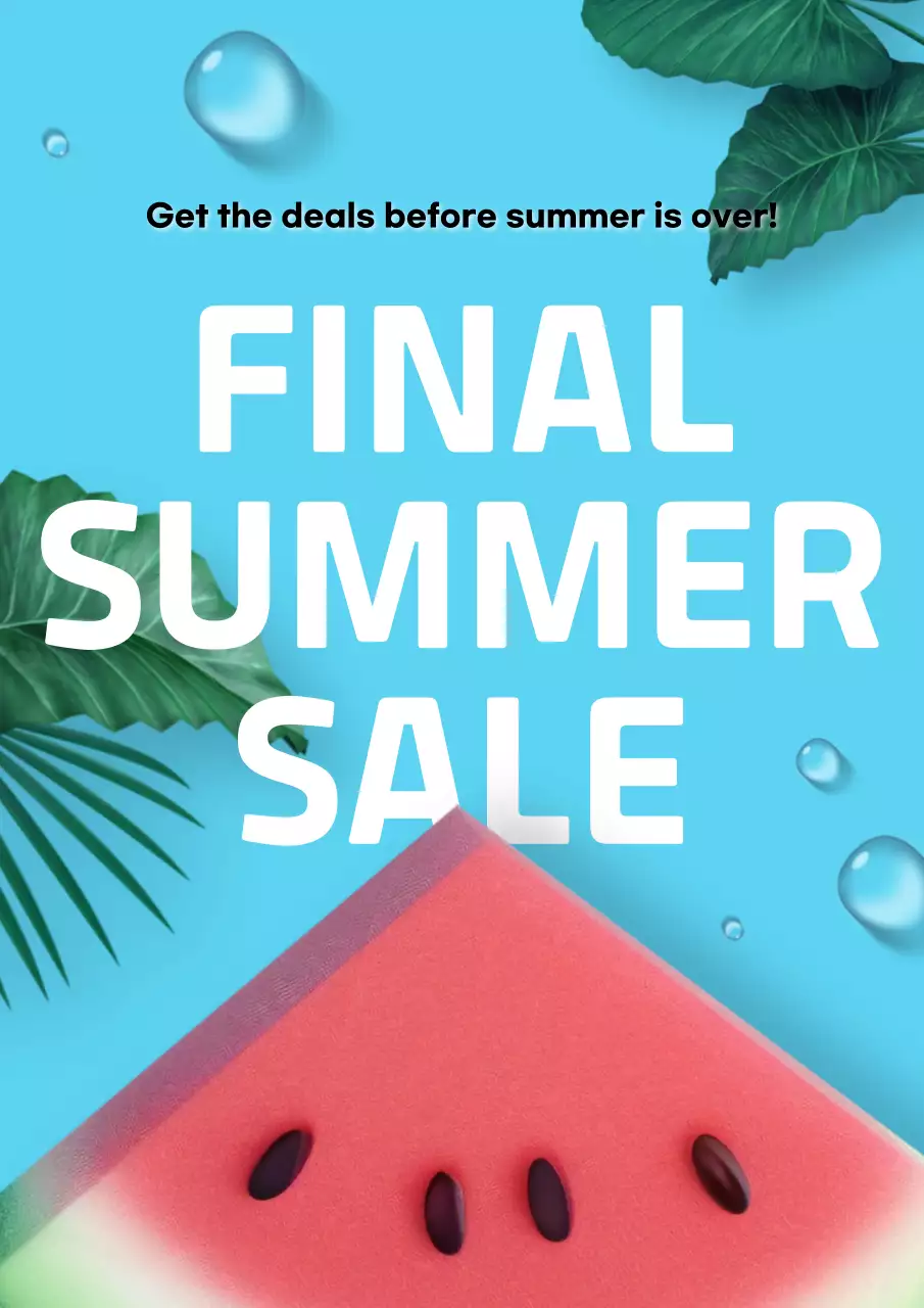 Blue Tropical Summer Promotion Poster
