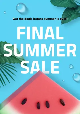 Blue Tropical Summer Promotion Poster