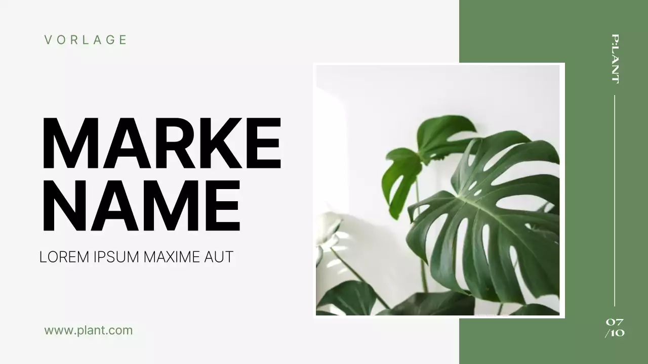 Ein einfaches, gebrandetes, grün-weißes Unternehmensprofil