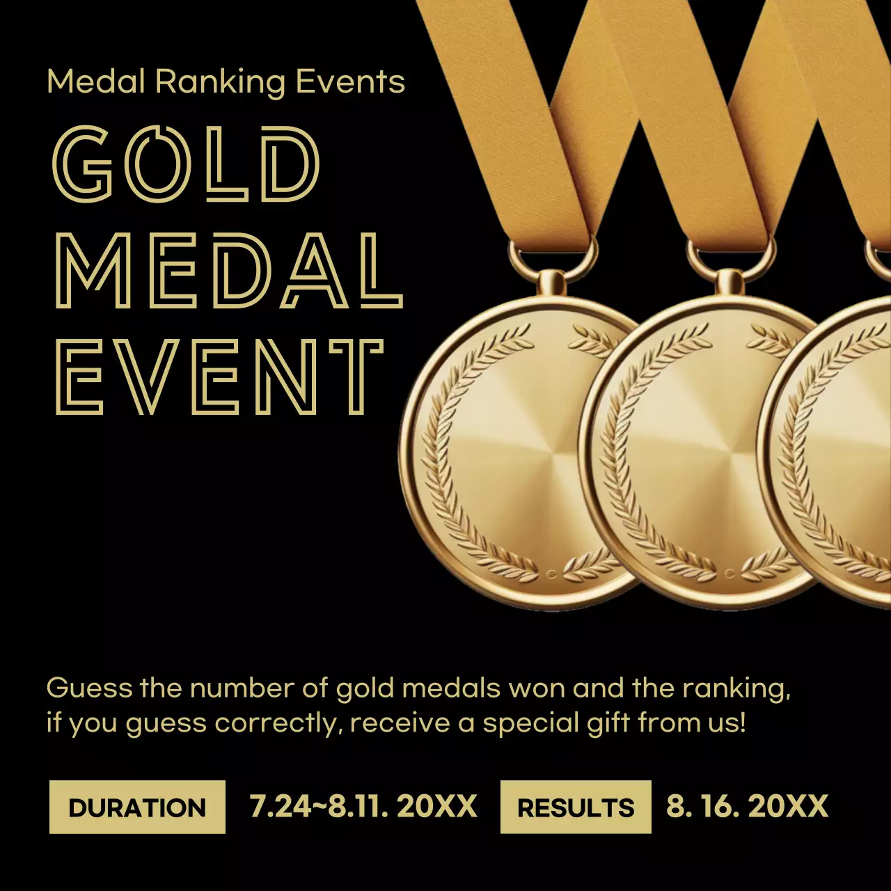 Gold Elegant Medal Promotion Social Media Post