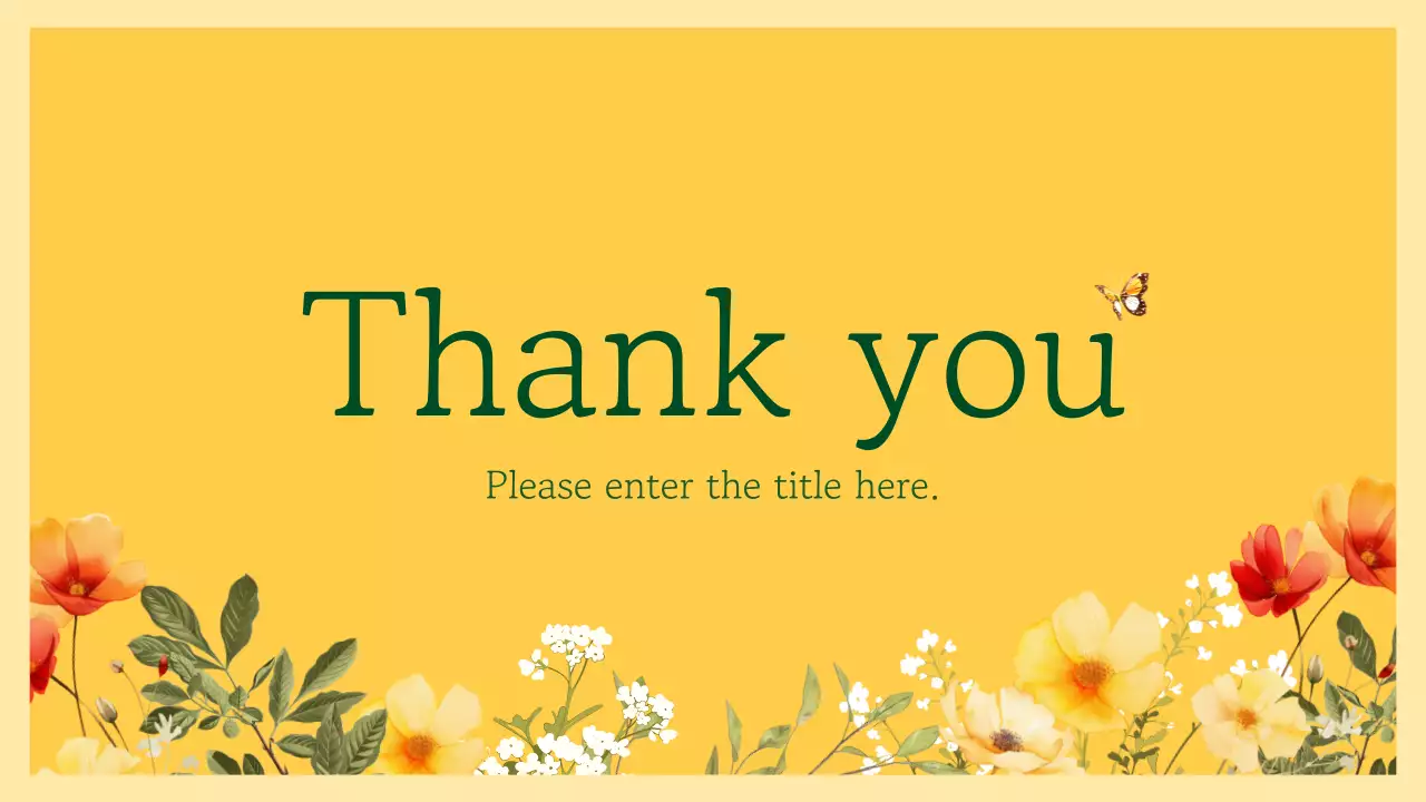 노란색 꽃 꽃 프레젠테이션