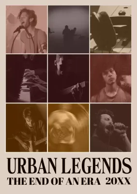 Brown Vintage Music Announcement Poster