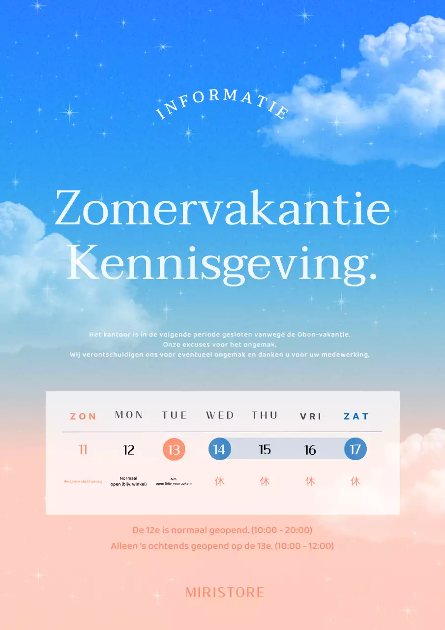 Een kleurrijk en mooi concept vakantiebericht in blauw en roze