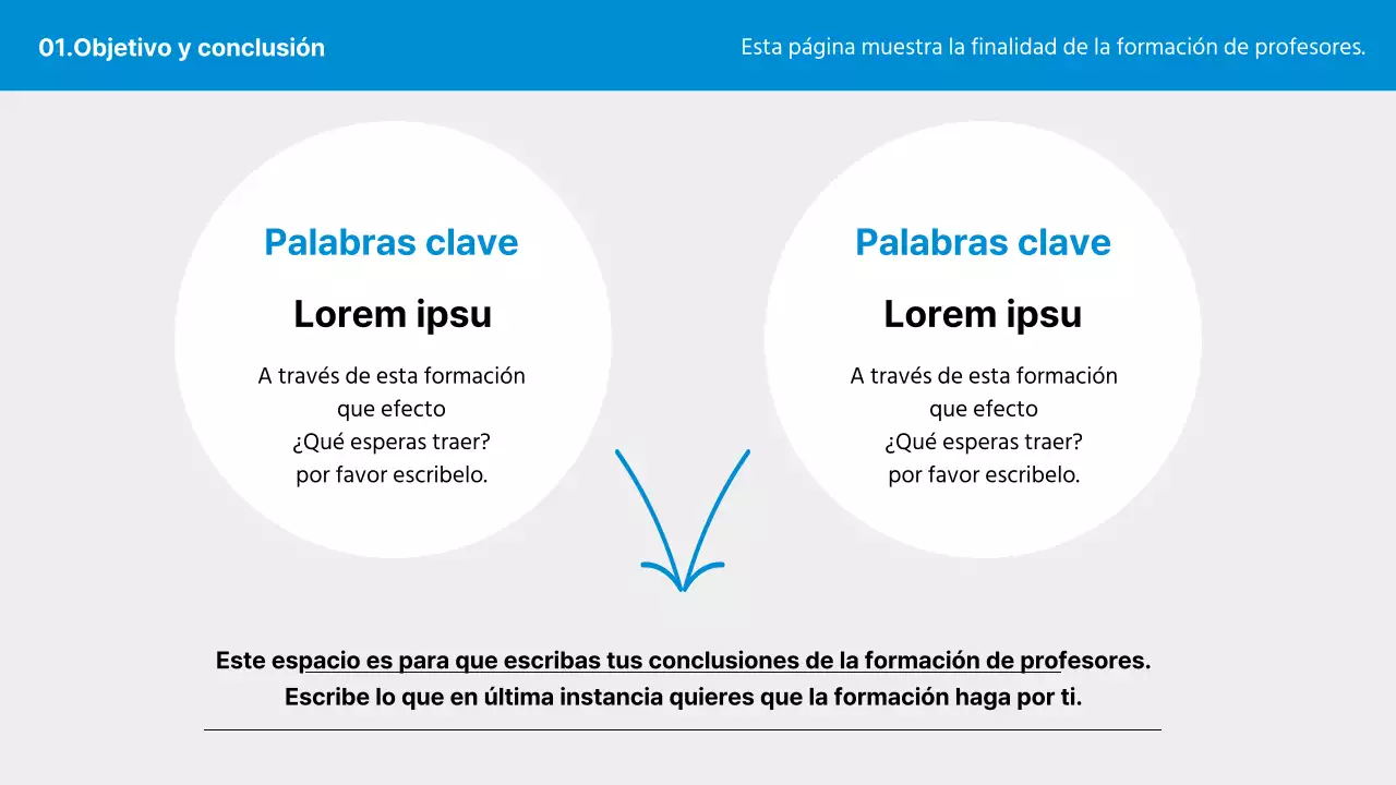 Un sencillo programa de formación azul y gris