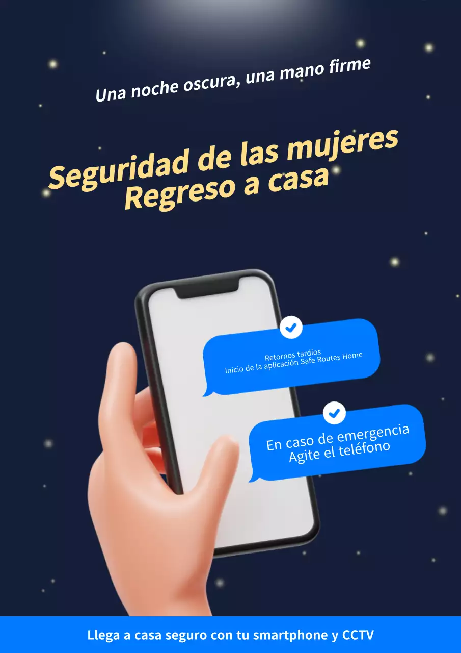 Promover el moderno servicio de hogar seguro para mujeres azul y amarillo