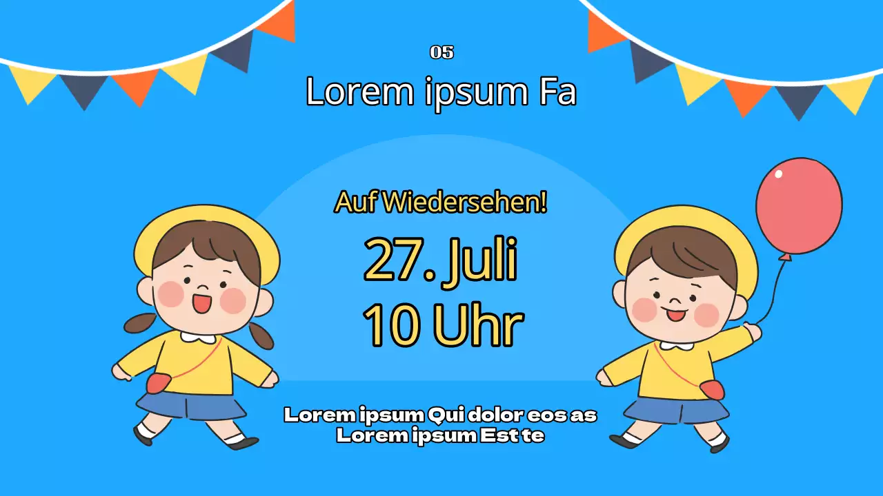 Blaue und gelbe Lehrmittel im Stil der Sommerschule