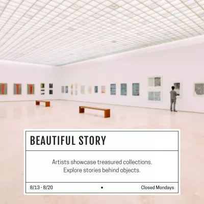 White Modern Art Exhibition Social Media Post