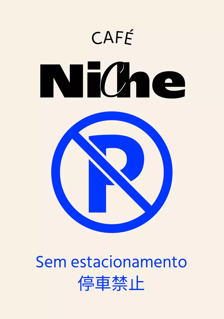 Sem sinalização de estacionamento num café moderno e moderno