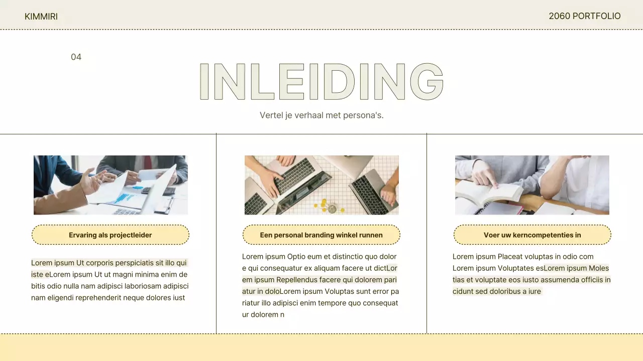 Abstract en beige Eenvoudig, gemakkelijk in te dienen portfolio