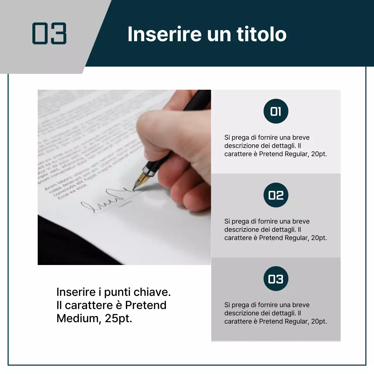 Una semplice lettera di presentazione aziendale in blu navy e grigio