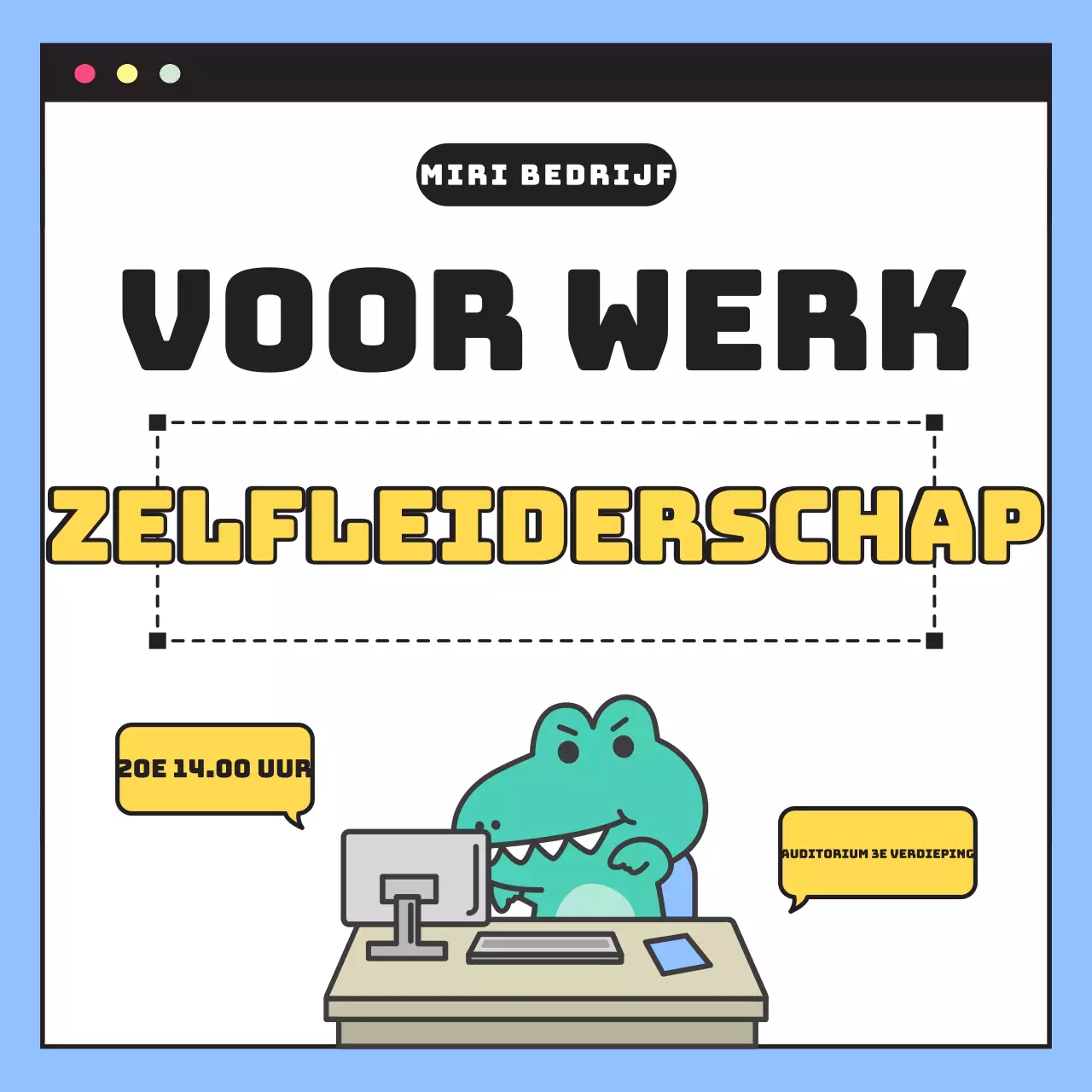 Interne aankondigingen van personeelscolleges in mooi blauw en wit