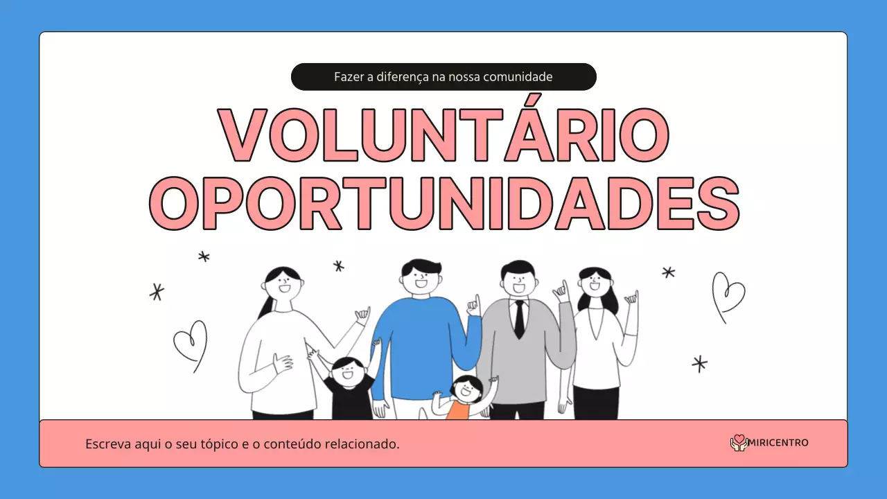 Uma bonita introdução ao serviço comunitário em azul e cor-de-rosa