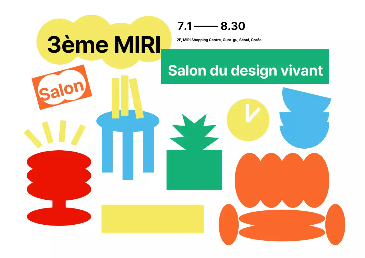 Salon du design vivant avec des meubles au graphisme simple