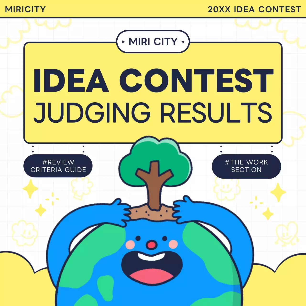 Yellow Trendy Contest Announcement Instagram Carousel