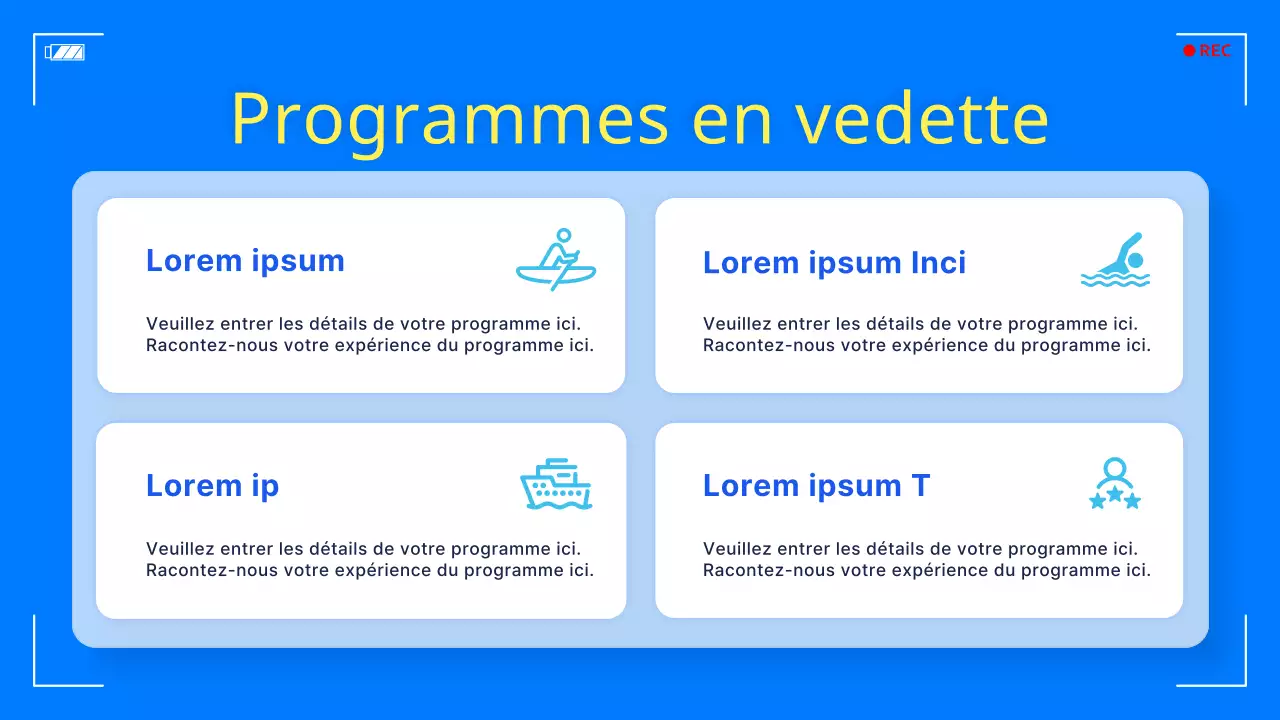 Promotion d'un simple festival des loisirs marins bleu et jaune