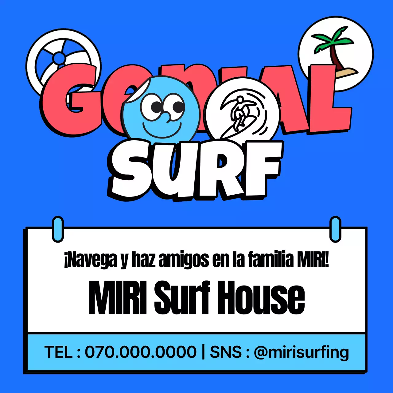 Promover el alquiler de ocio azul y rosa