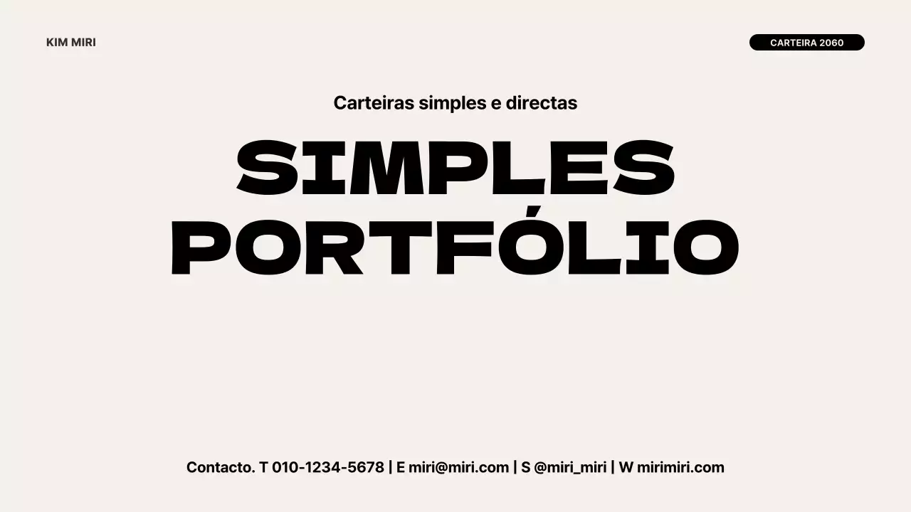 Uma introdução moderna ao portefólio em marfim e preto
