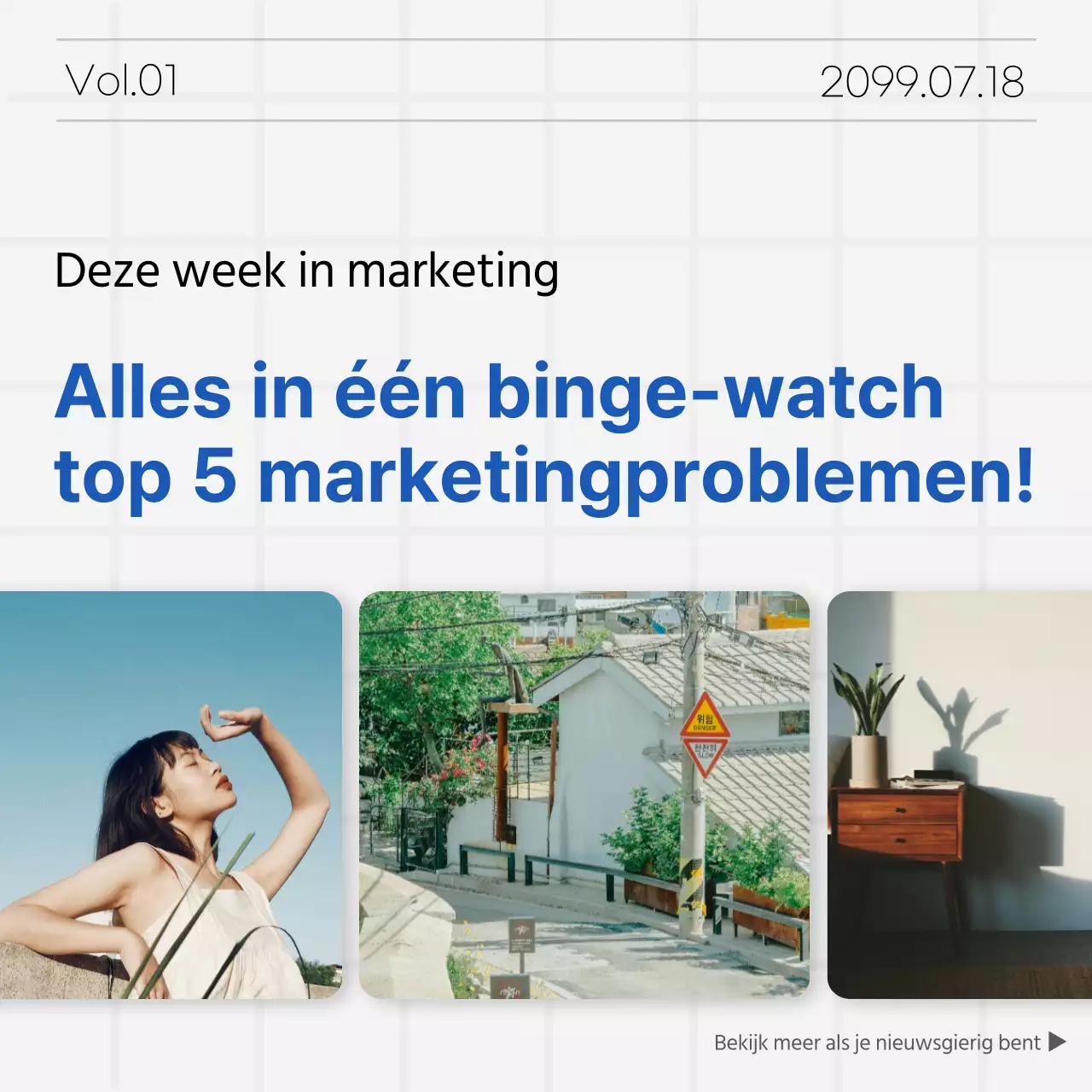 Eenvoudige marketing cover in blauw en lucht