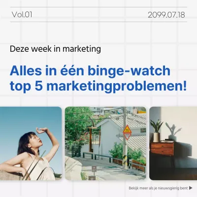 Eenvoudige marketing cover in blauw en lucht