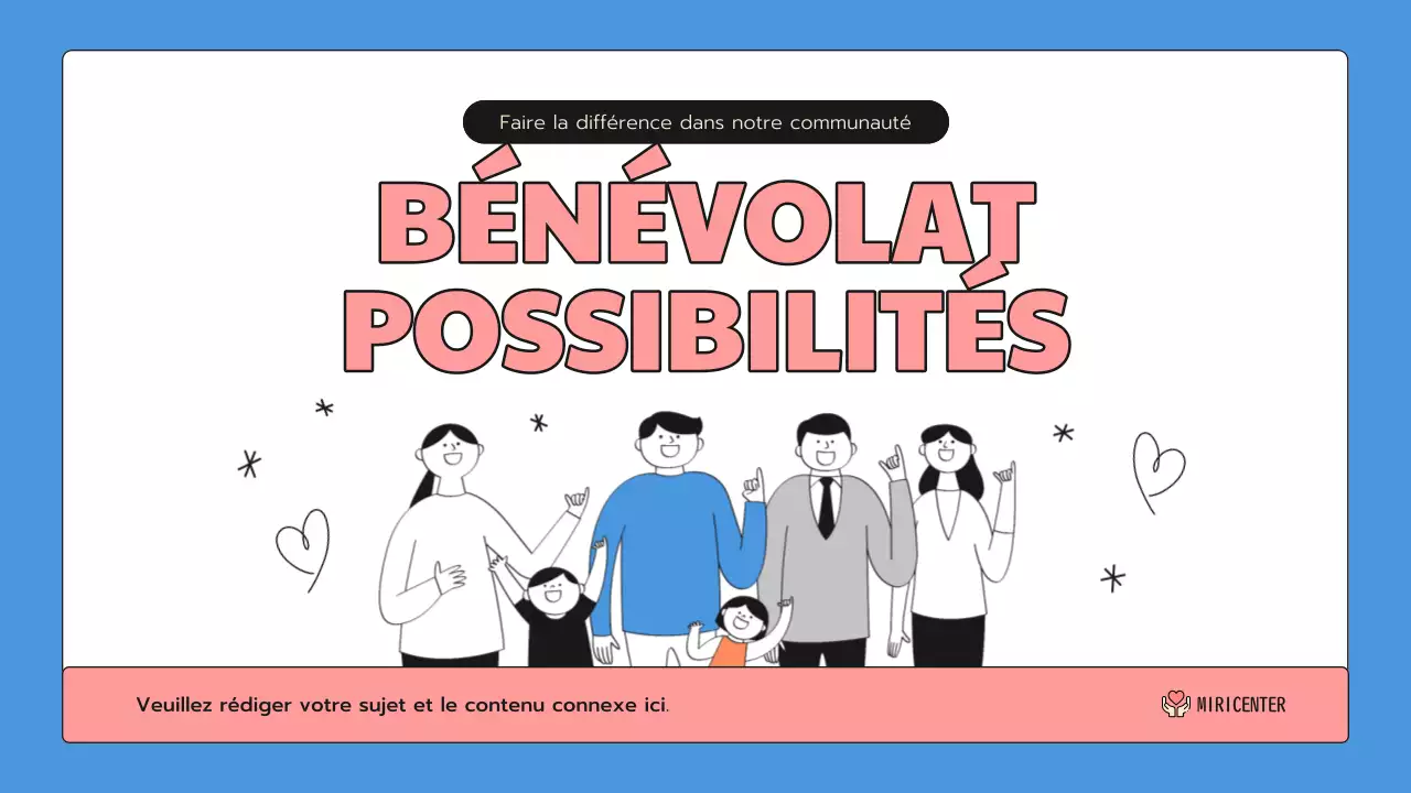 Une jolie introduction au service communautaire en bleu et rose