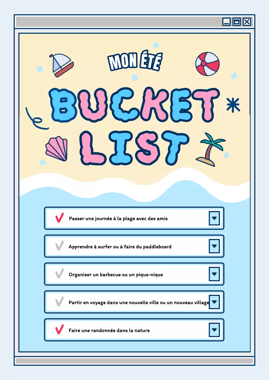 Bloc-notes bleu clair et rose pour les vacances d'été