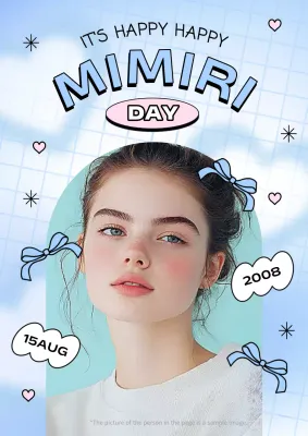 Blue Trendy Celebration Announcement Poster